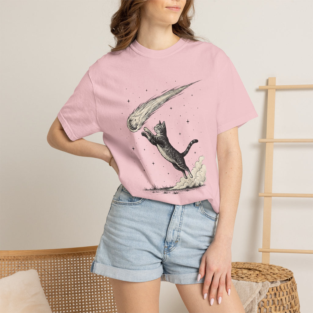 Leaping Cat Shirt Galaxy Unisex Gift Retro Tee Kitten product image 12