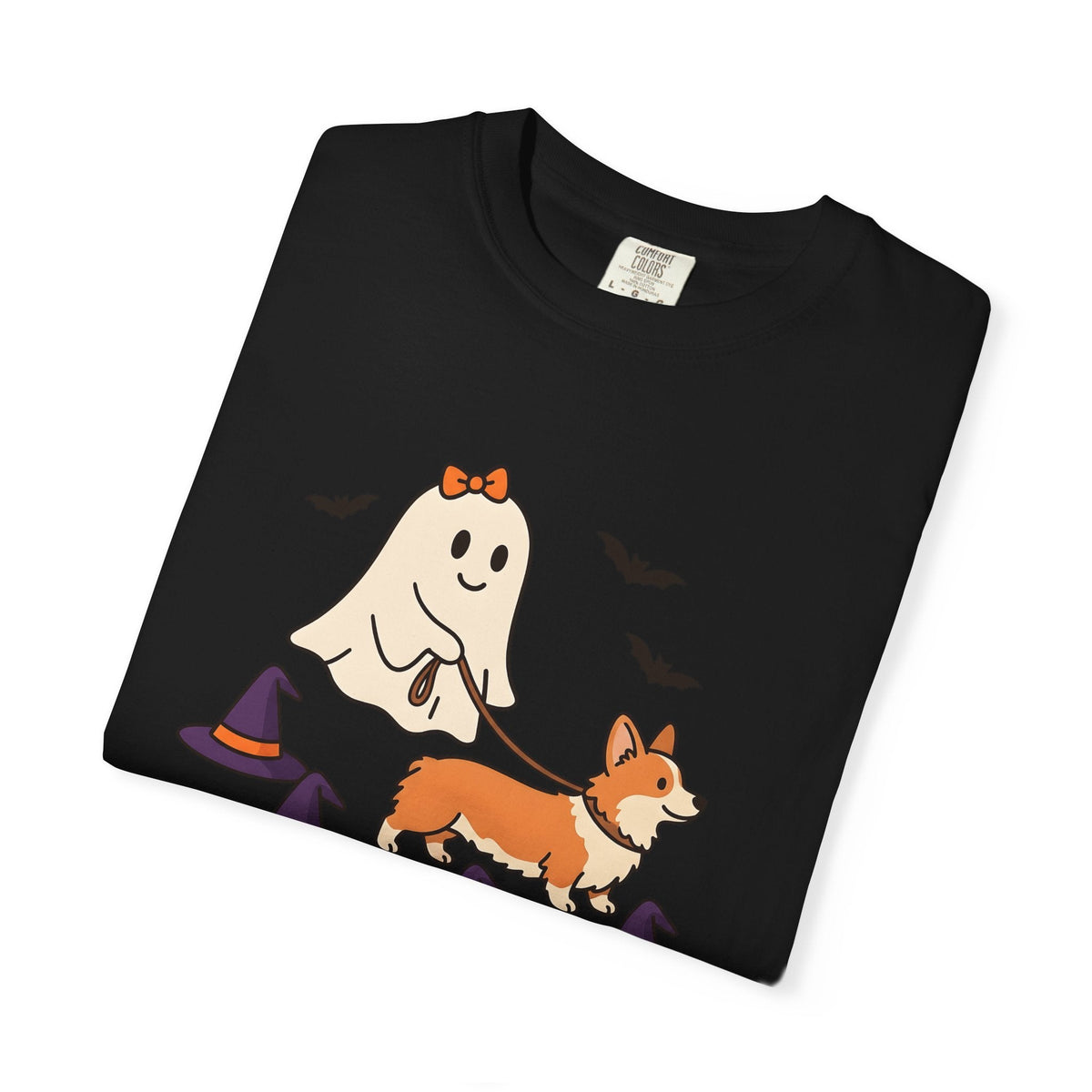 Corgi Ghost Dog Shirt Dog Spooky Gift Women Adorable Tee Pembroke Welsh Corgi T-Shirt Dog Fan Cute Tshirt Horror Graphic Comic Witch Hat