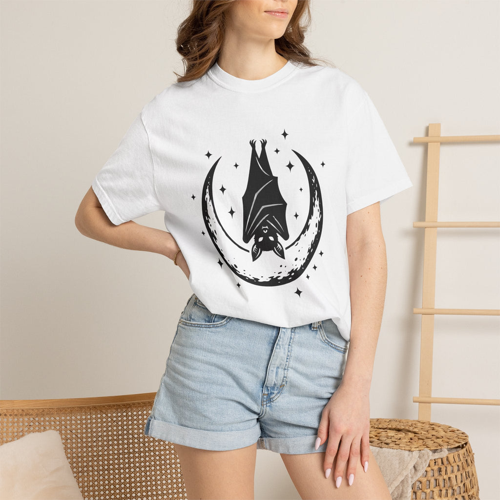 Bat Moon Shirt Boho Chic Space Unisex Gift Eerie Tee Lunar product image 6