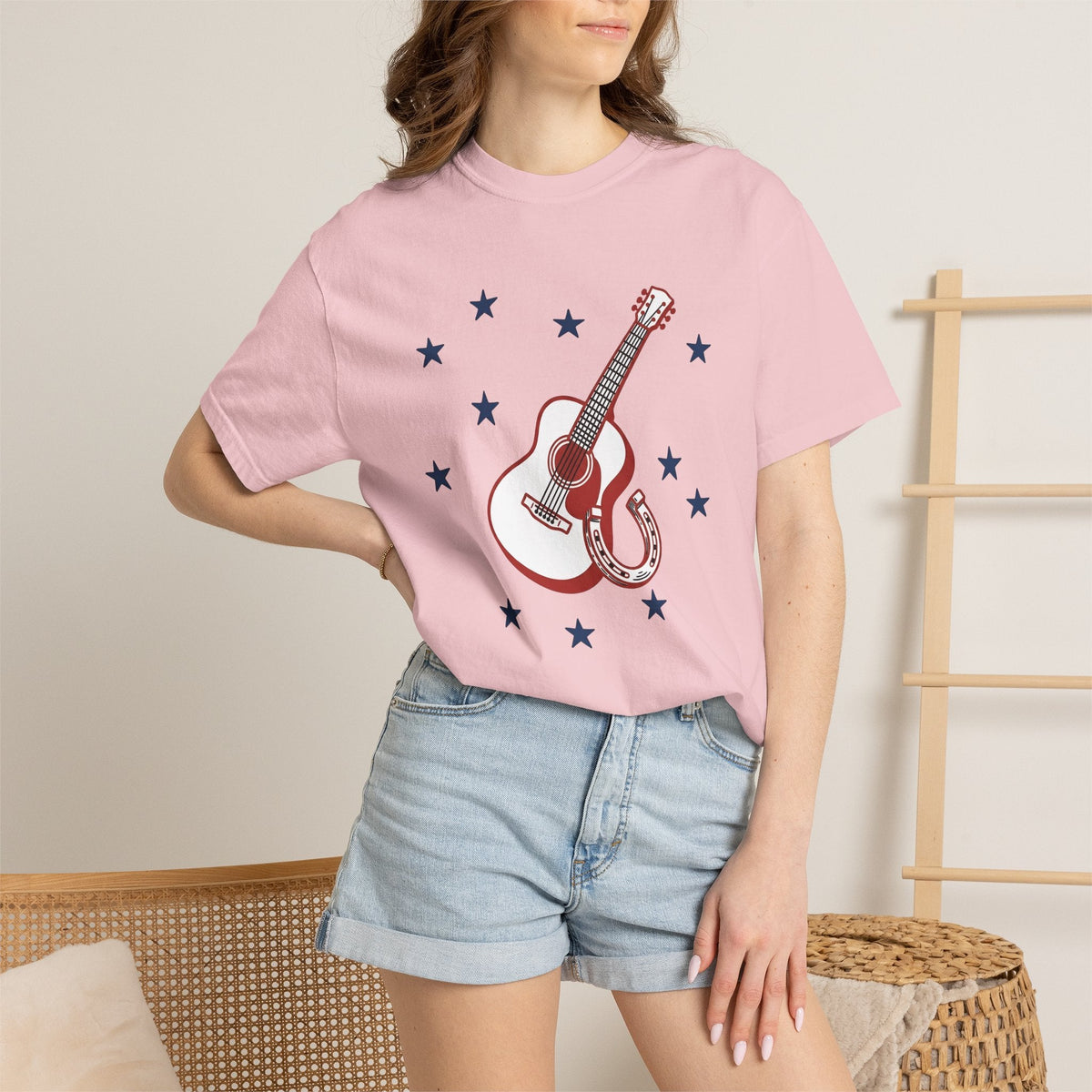 Guitar Horseshoe Shirt America Farm Unisex Gift Vintage Tee product image 12