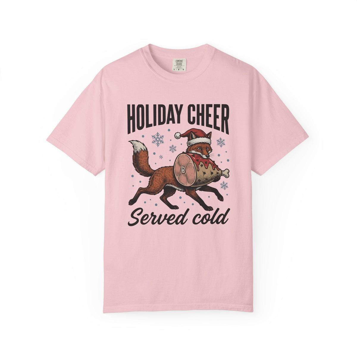 Fox Santa Hat Retro T-Shirt – Christmas Wildlife Sketch, Unisex Graphic Tee