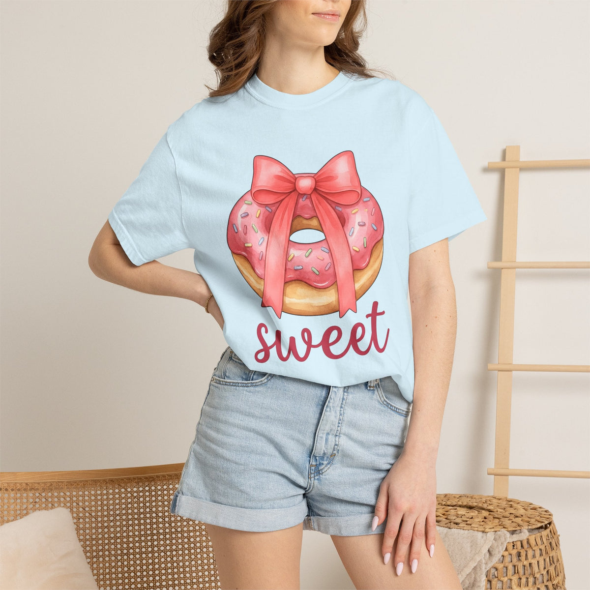 Sprinkle Donut Bow Shirt Desserts Confectionery Unisex Gift product image 9
