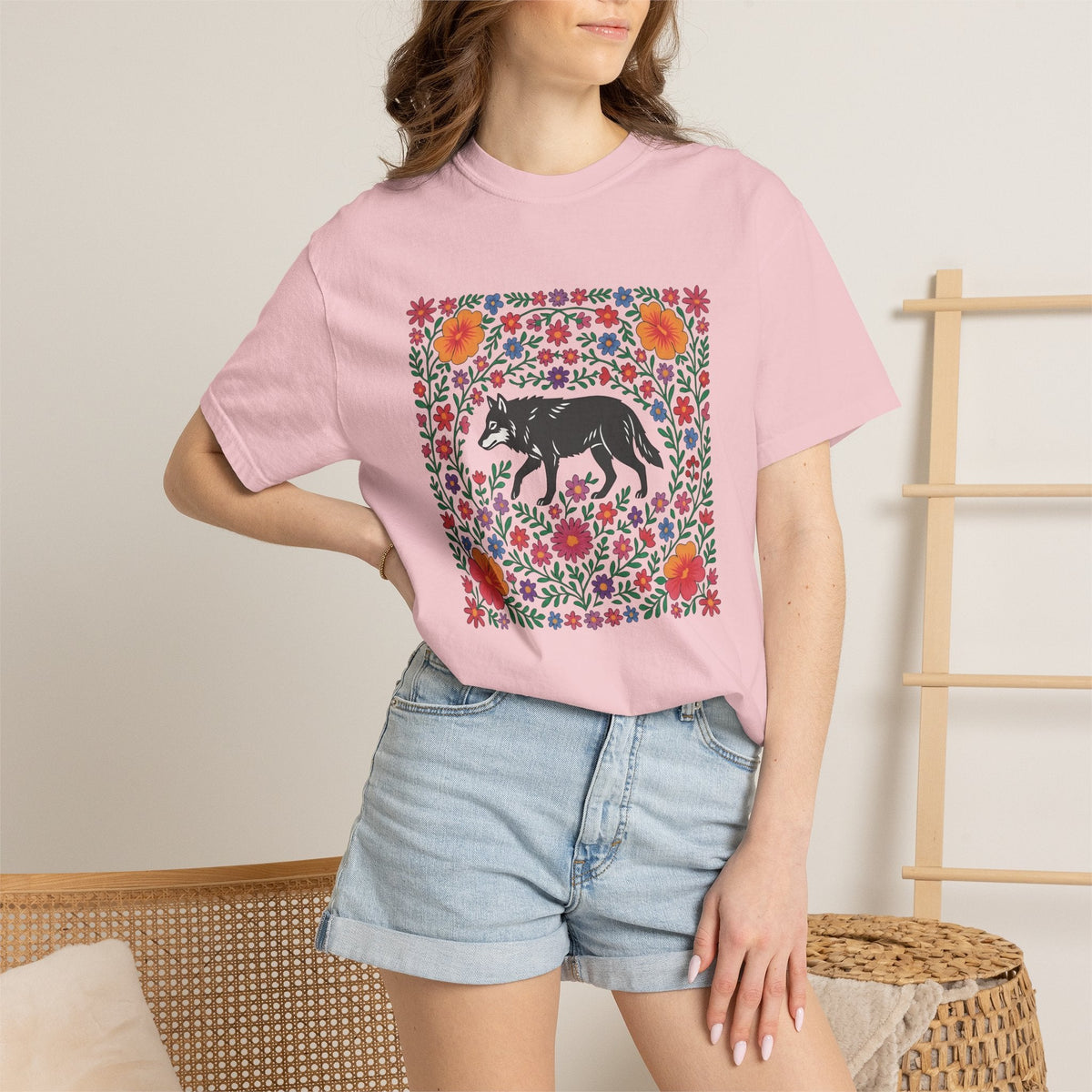 Wolf Bloom Shirt Animals & Flowers Wilderness Unisex Gift product image 12