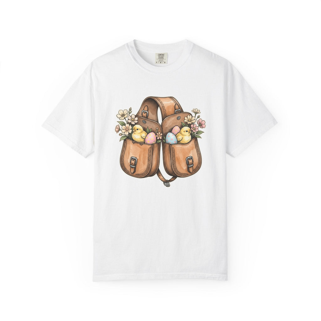 Baby Chicken Bag Shirt Easter Flowers Unisex Gift Floral Tee Chick Bag T-Shirt