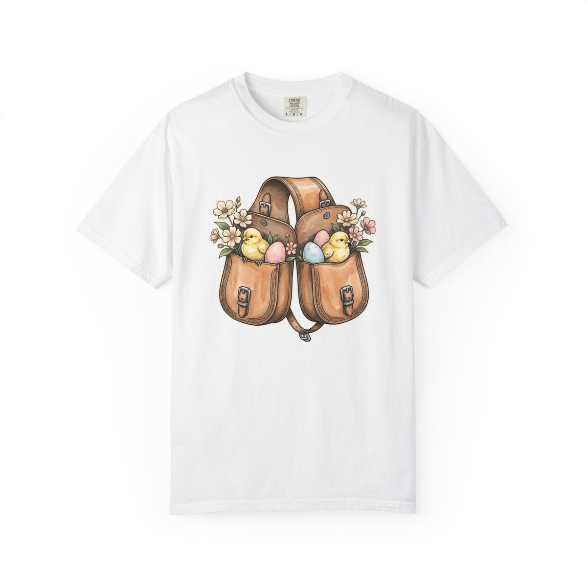 Baby Chicken Bag Shirt Easter Flowers Unisex Gift Floral Tee Chick Bag T-Shirt