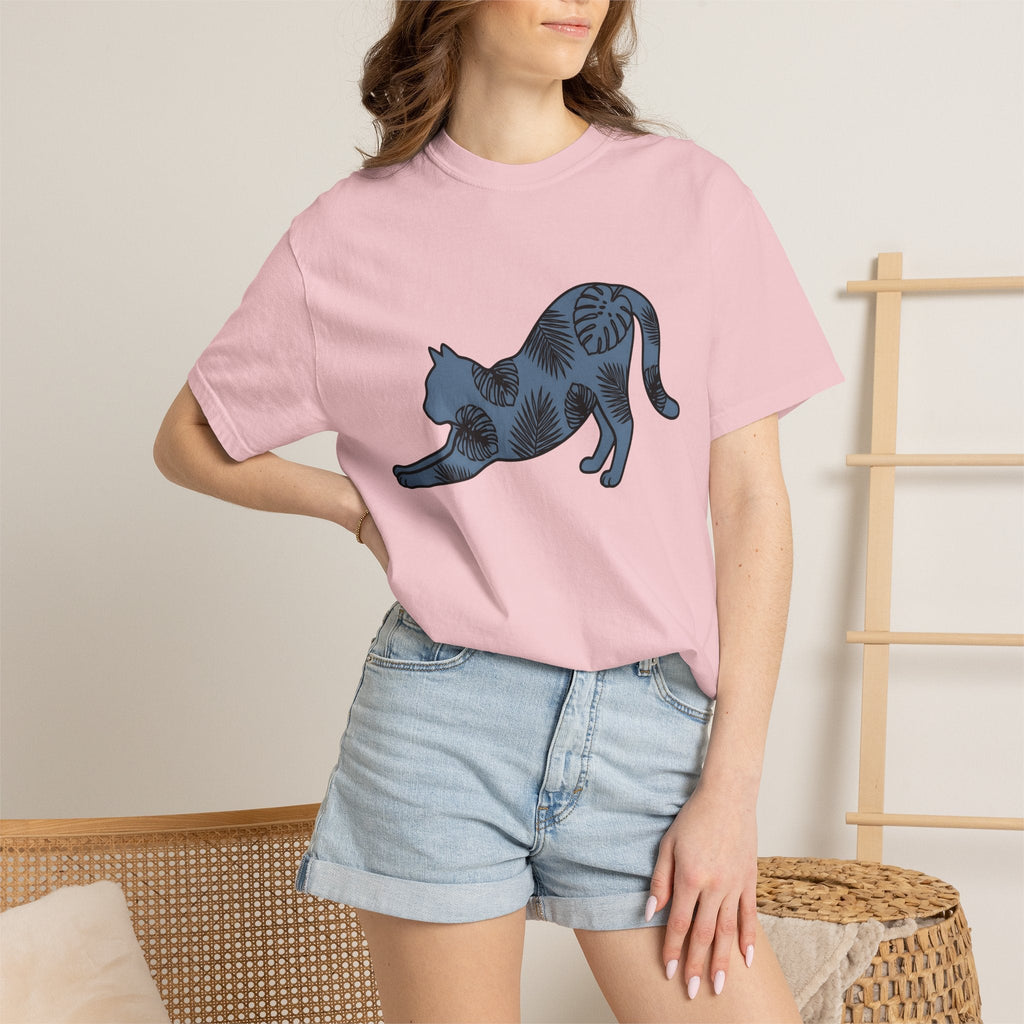 Stretching Kitten Shirt Cat Wildlife Unisex Gift Floral Tee product image 12