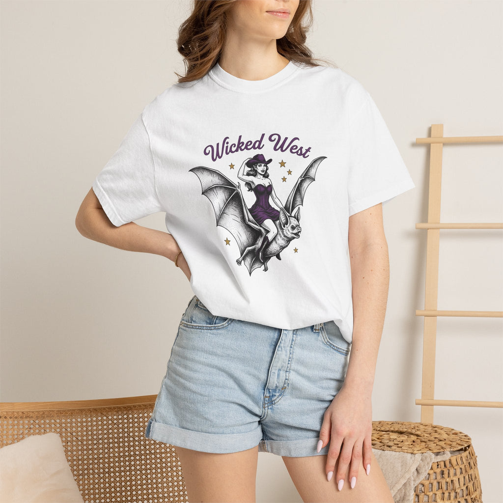 Cowgirl Bat Shirt Halloween Gothic Gift for Women Vintage product image 7