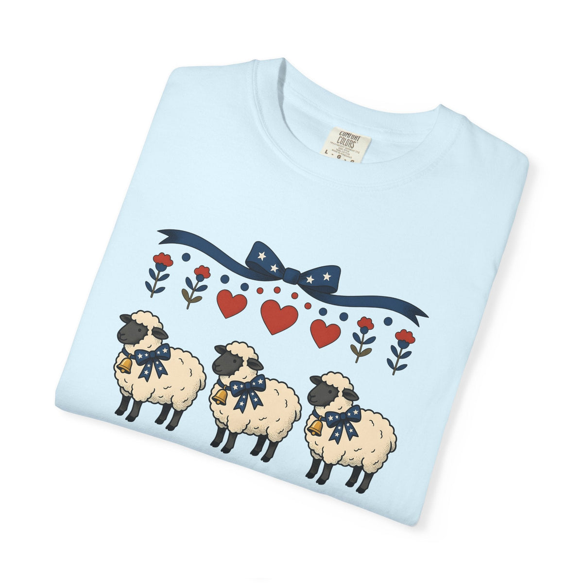 Sheep Trio Shirt 4th Of July Farmhouse Unisex Gift Folk Art product image 8