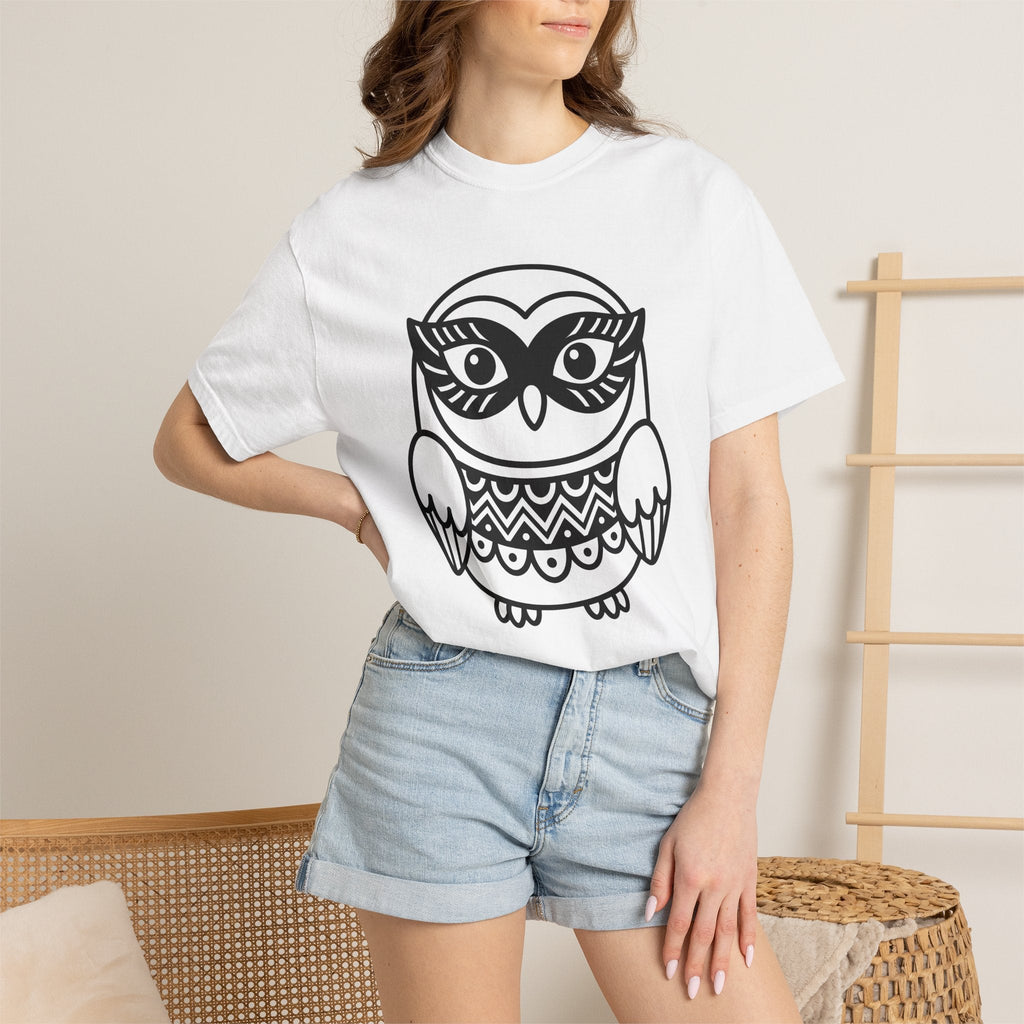 Owl Drawing Shirt Nature Unisex Gift Folk Tee Hoot T-Shirt product image 6