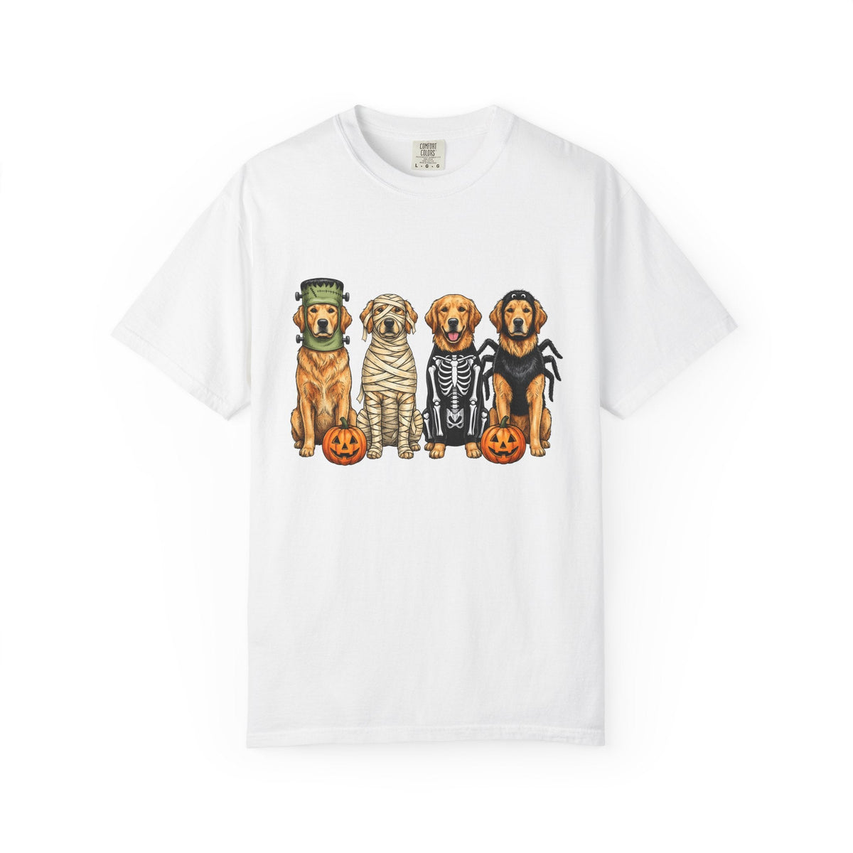 Golden Retriever Puppies Shirt Dog Spooky Gift Women Sketch product image 1