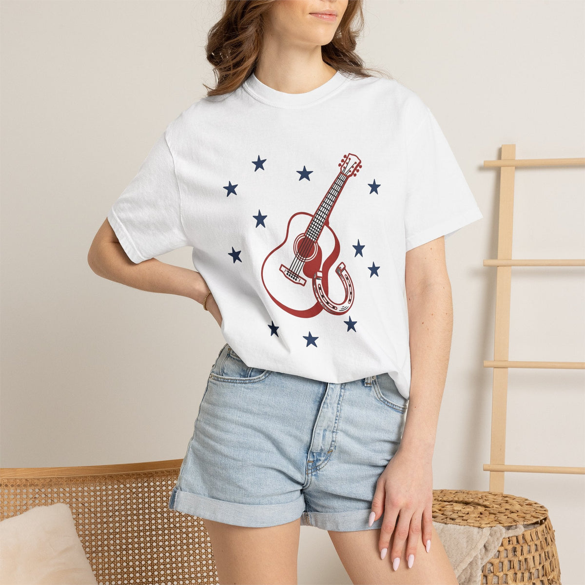 Guitar Horseshoe Shirt America Farm Unisex Gift Vintage Tee product image 6