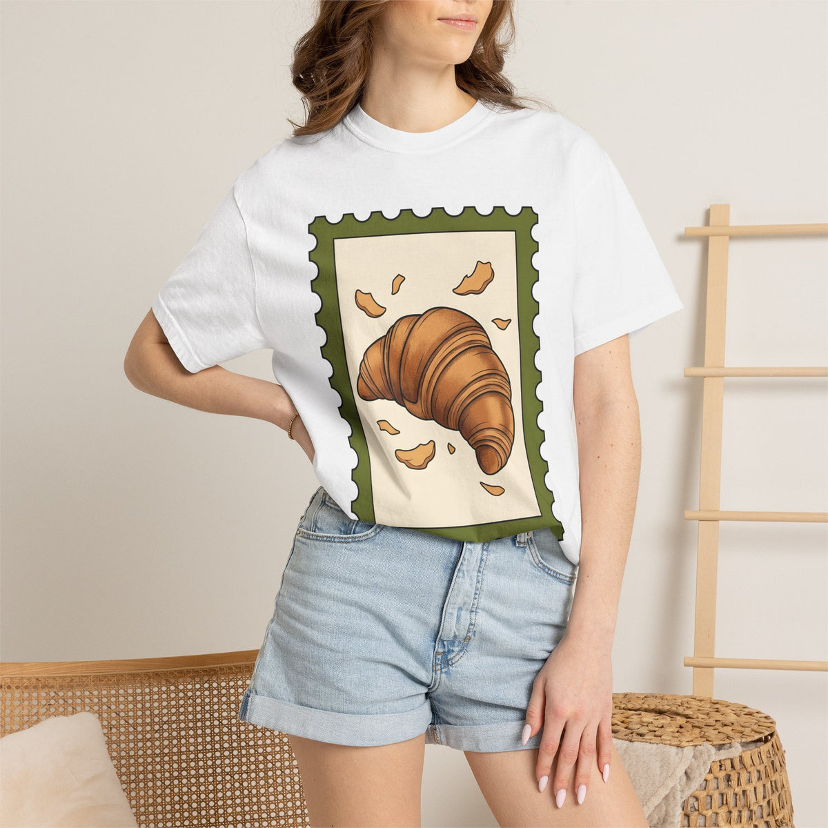 Croissant Shirt Desserts Pastries Unisex Gift Cartoon Tee product image 6