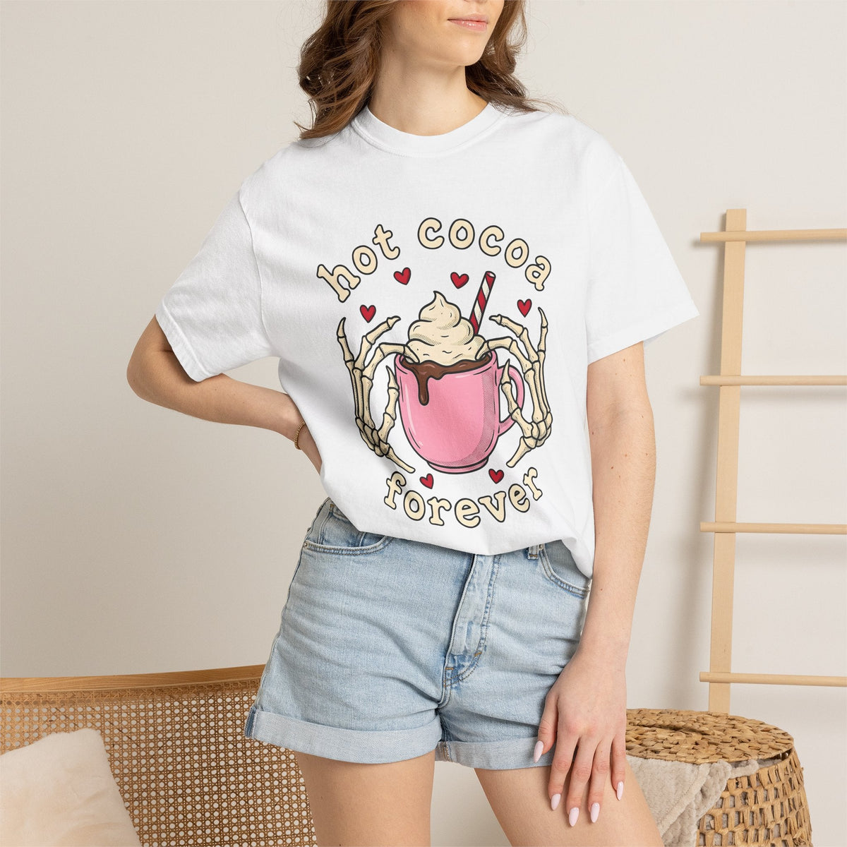 Chocolate Mug Shirt Desserts Macabre Unisex Gift Hand Drawn Tee Hot Chocolate