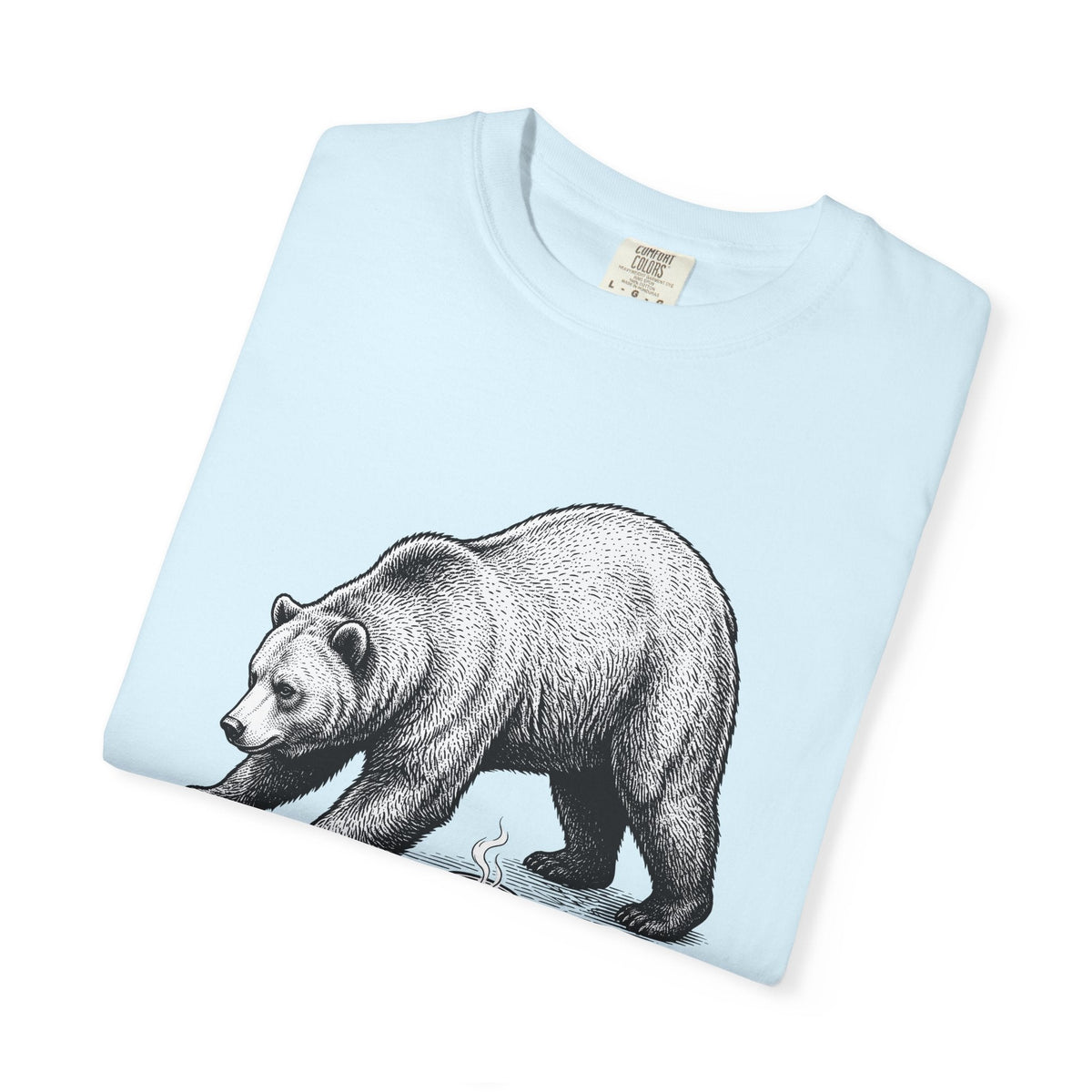 Bear Latte Shirt Coffee Outdoors Unisex Gift Sketch Tee Latte Art T-Shirt Coffee