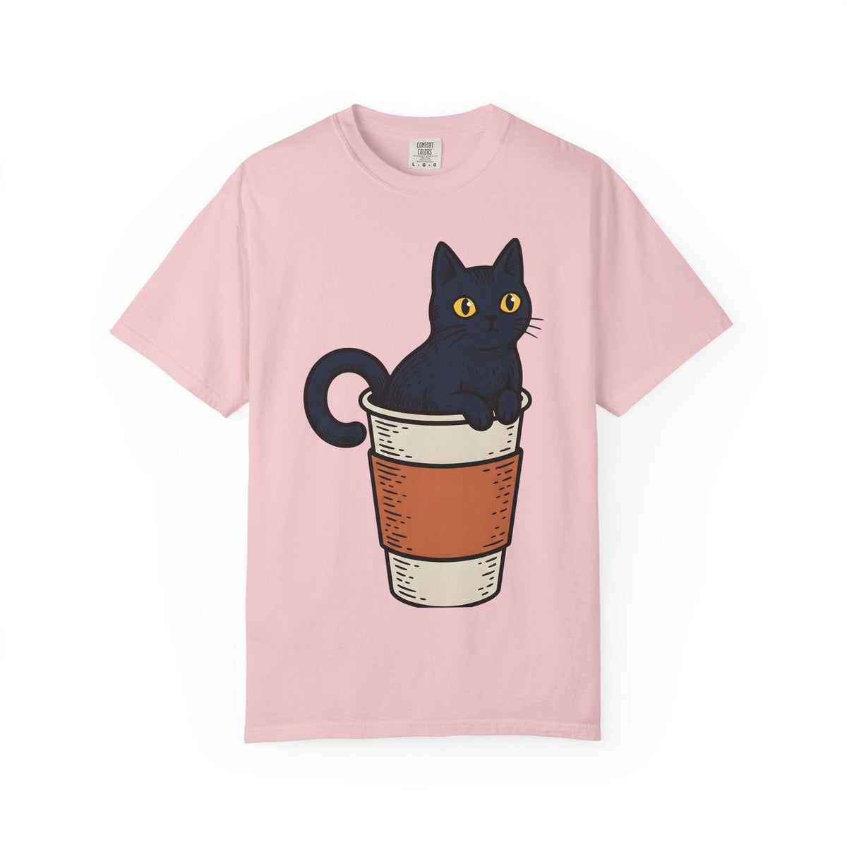 Black Cat Coffee Mug Shirt Halloween Espresso Unisex Gift Comic Tee Cat Mug
