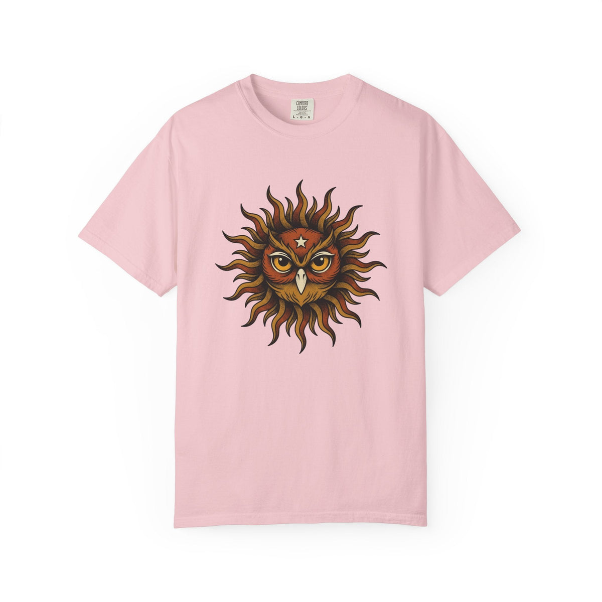 Owl Sun Shirt Bohemian Gift Women Line Art Tee Hoot T-Shirt product image 3