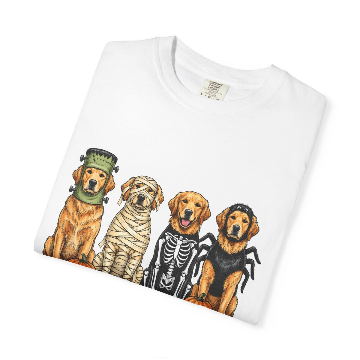 Golden Retriever Puppies Shirt Dog Spooky Gift Women Sketch product image 6