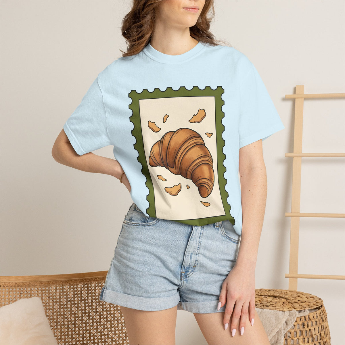 Croissant Shirt Desserts Pastries Unisex Gift Cartoon Tee product image 9