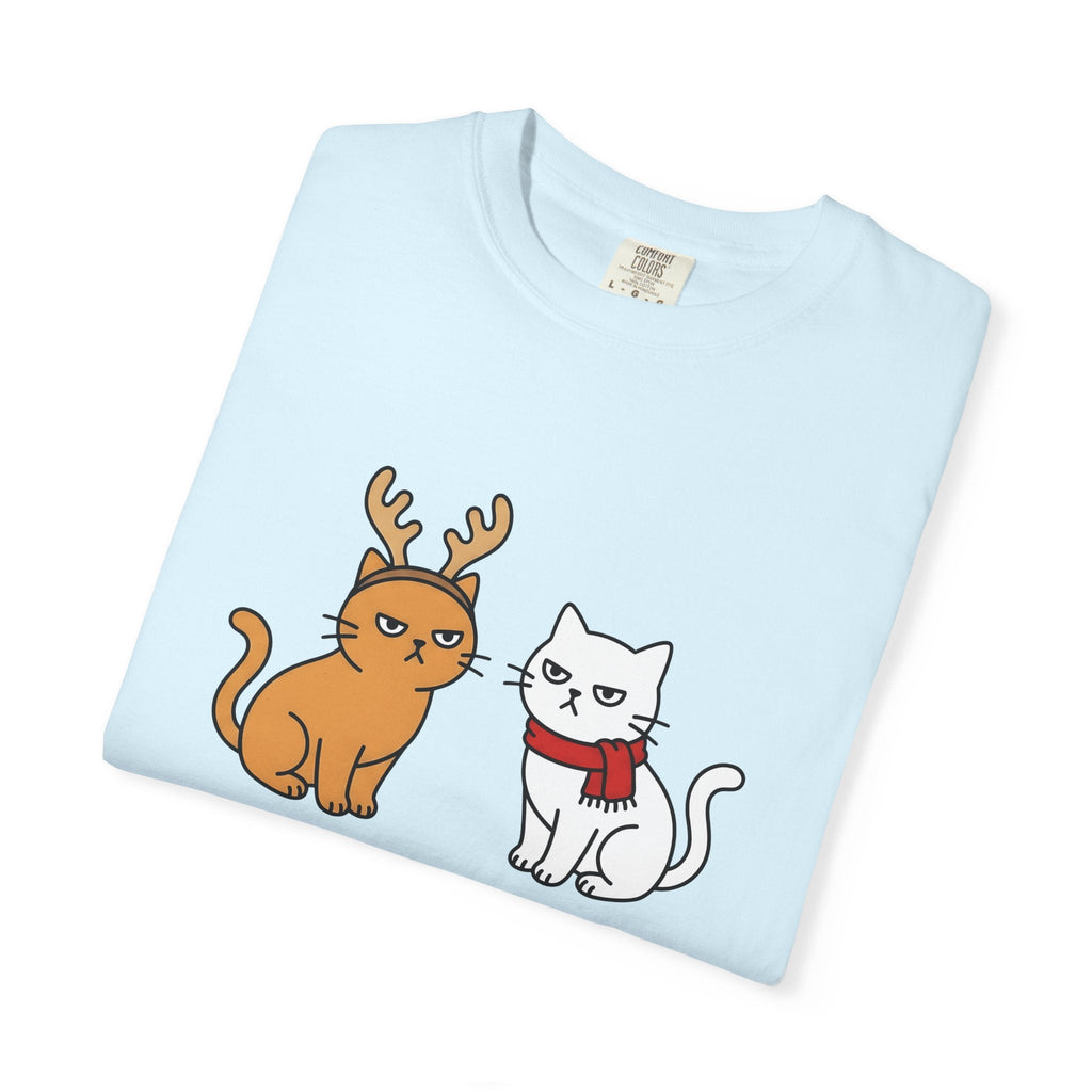 Cat Couple Shirt Christmas Animals Gift Women Comic Tee product image 8