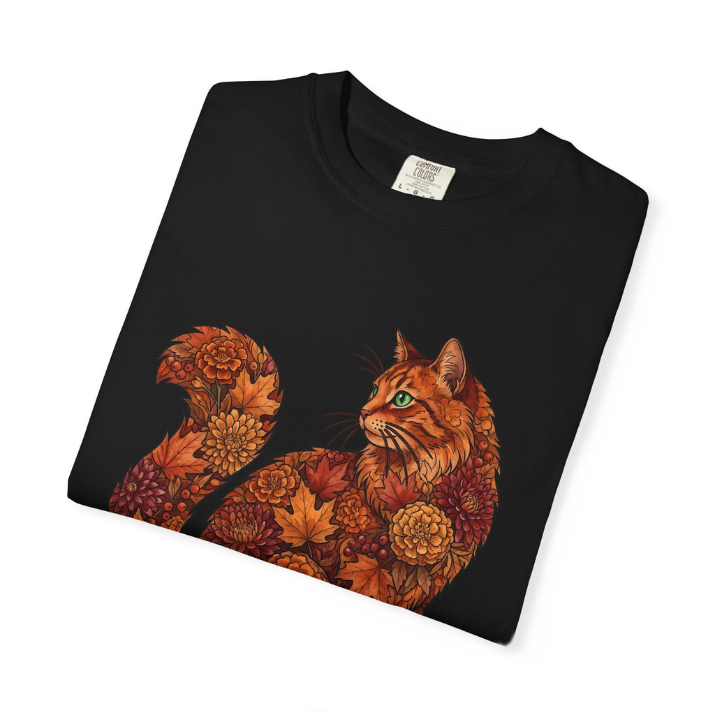Floral Kitty Shirt Cat Pumpkins Unisex Gift Free Spirit Tee product image 15