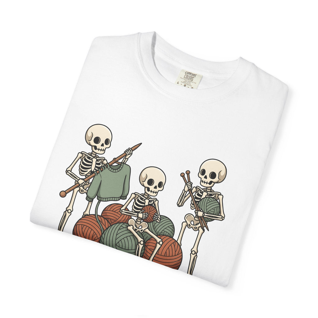 Skeleton Knitting Shirt Halloween Unisex Gift Cartoon Tee product image 6
