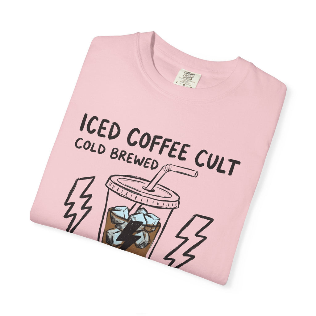 Cold Brew Cup Shirt Coffee Satire Unisex Gift Line Art Tee Cold Brew T-Shirt