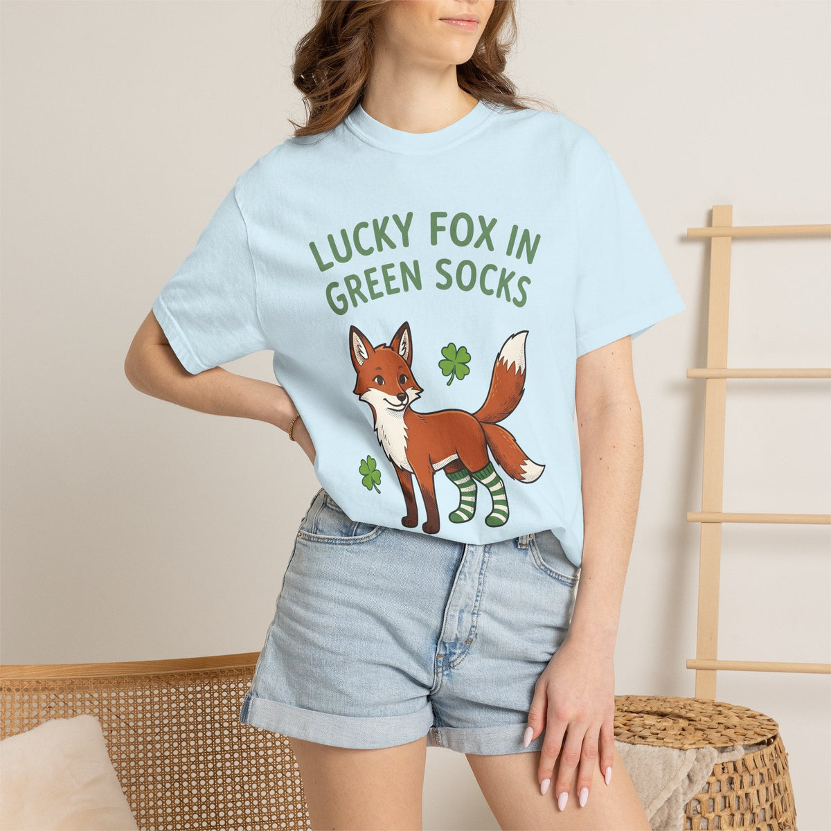Fox Socks Shirt St Patrick's Day Creatures Unisex Gift Illustration Tee Socks