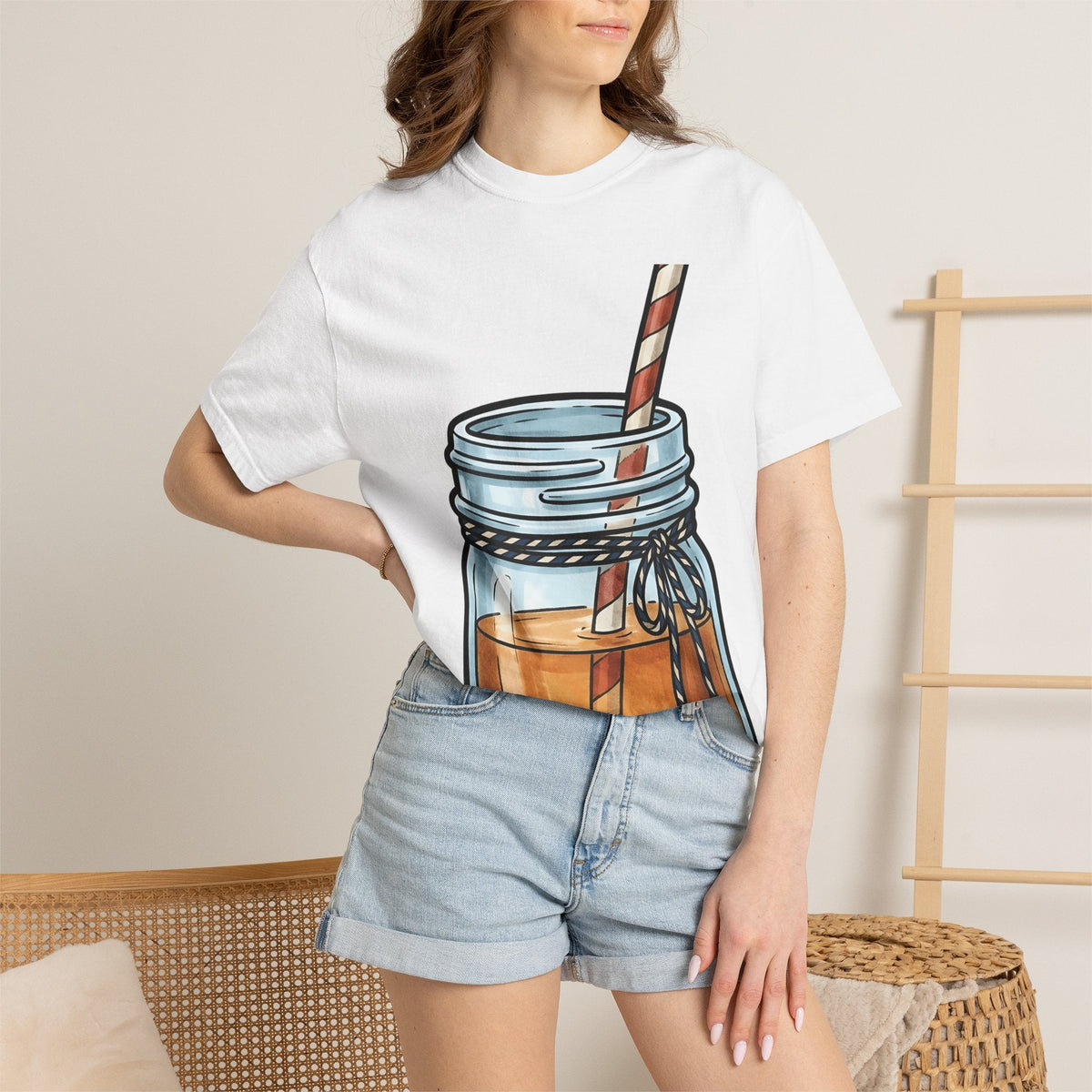 Mason Jar Cup Shirt America Holiday Unisex Gift Line Art Tee Mason Jar T-Shirt