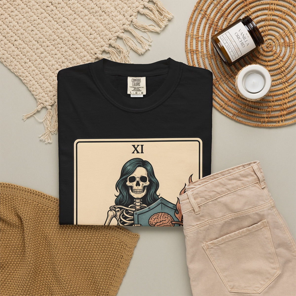 Skull Tarot Card Shirt Nurses Motivation Unisex Gift Ink product image 16