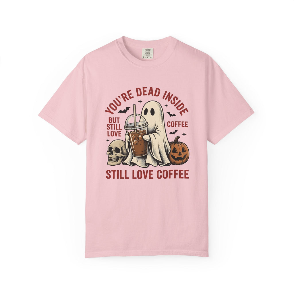 Phantom Coffee Tumbler Shirt Halloween Cafe Unisex Gift Weathered Tee Travel Mug