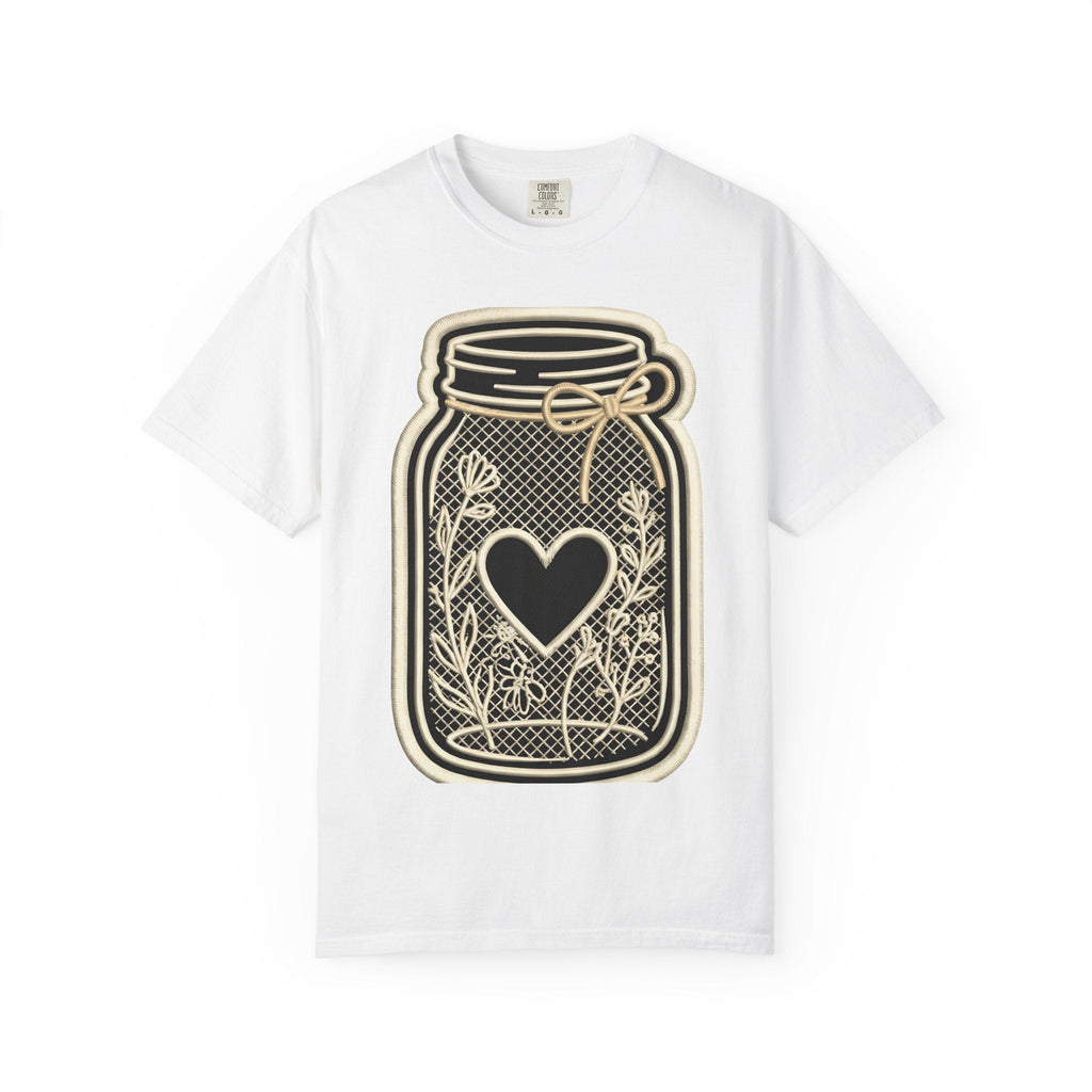 Canning Jar Heart Shirt Easter Country Unisex Gift Outline product image 1