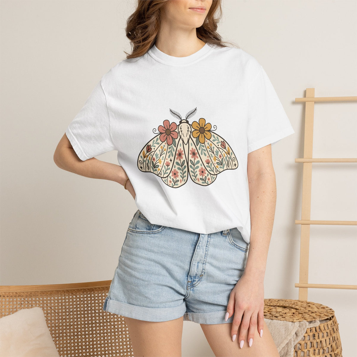 Blossom Moth Shirt Floral Wildlife Unisex Gift Rustic Tee product image 6
