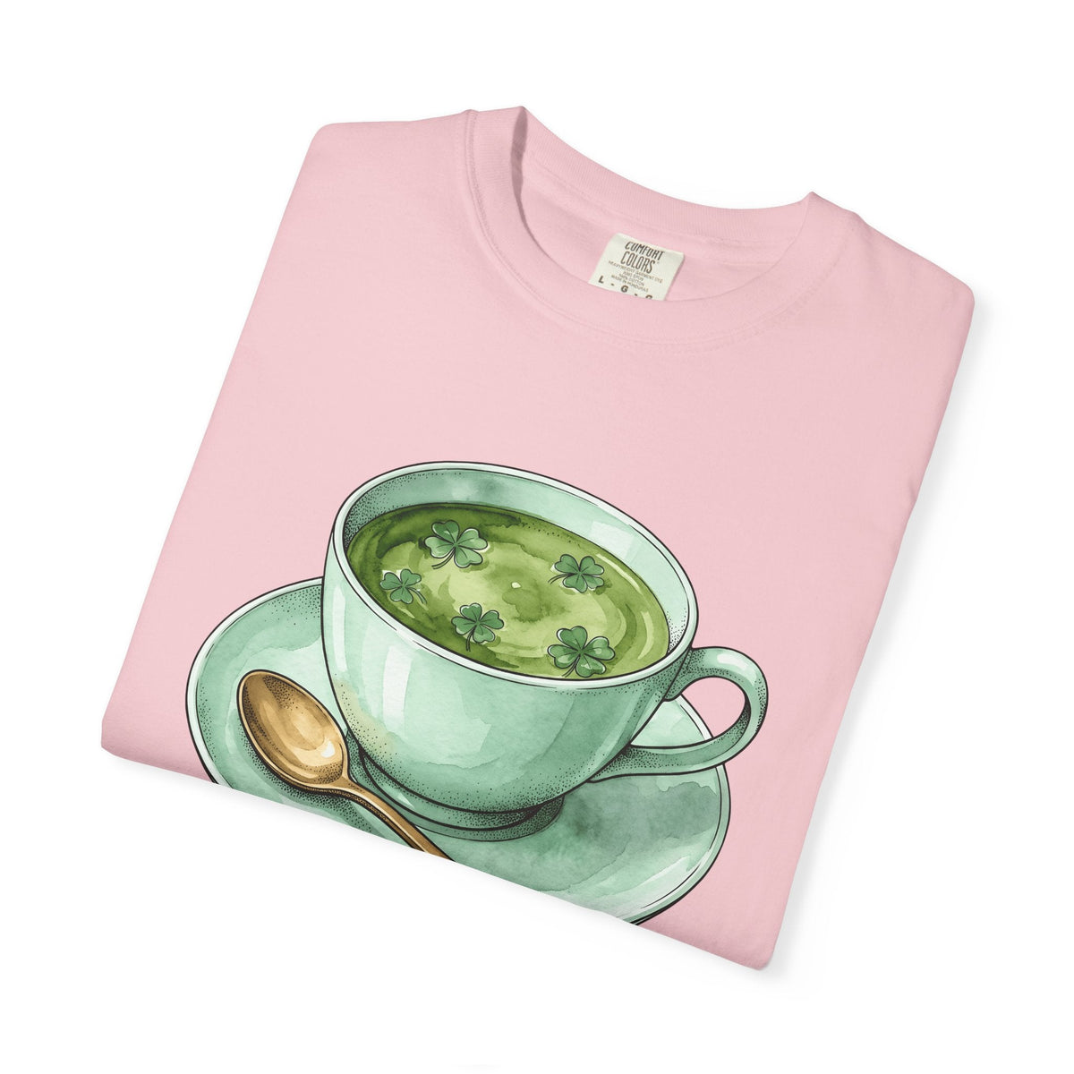 Lucky Leaf Cup Shirt St Patrick's Day Infusion Unisex Gift Painted Tee Tea Cup