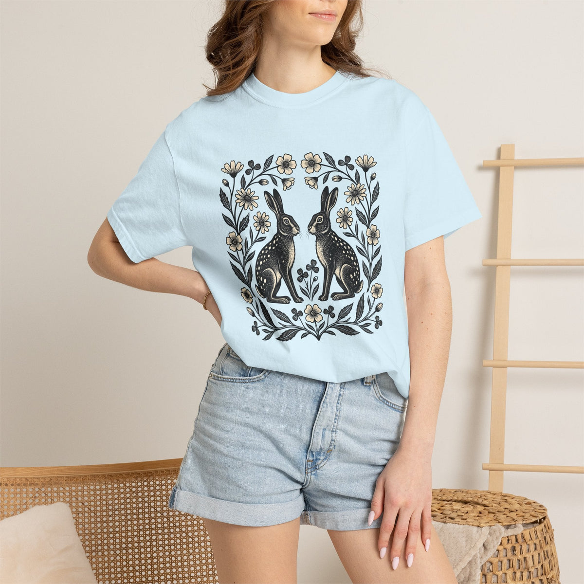 Bunny Bloom Shirt Animals & Flowers Plants Unisex Gift product image 9