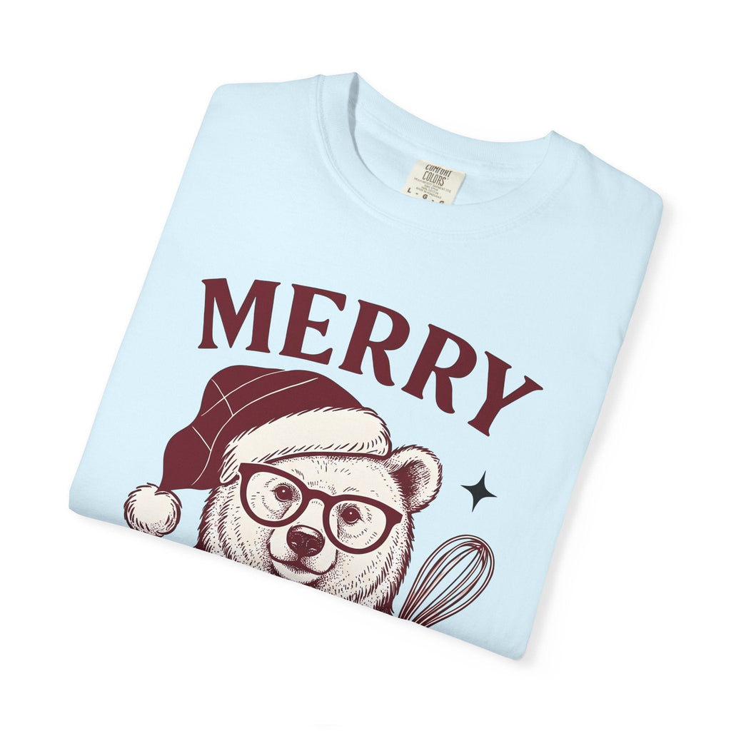 Bear Festive Hat Shirt Christmas Dessert Unisex Gift Doodle Tee Teddy T-Shirt