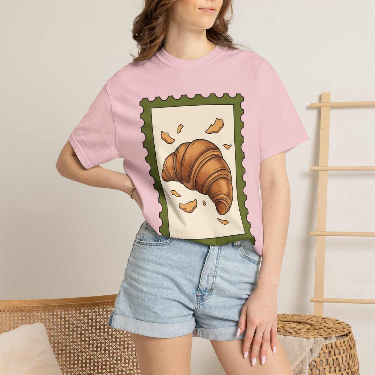 Croissant Shirt Desserts Pastries Unisex Gift Cartoon Tee product image 12
