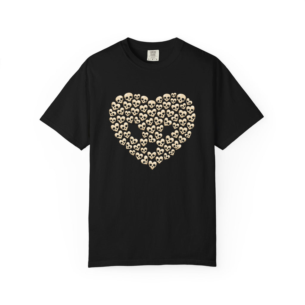 Skull Heart Shirt Valentines Day Emo Unisex Gift Comic Tee product image 4