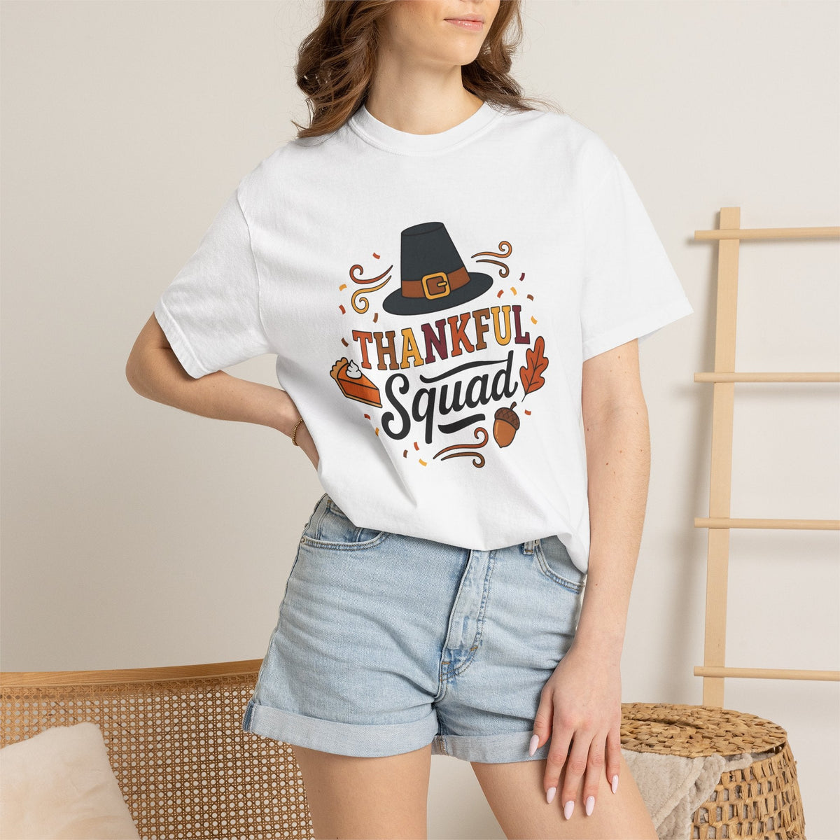 Pilgrim Hat Cute T-Shirt – Thanksgiving Harvest Fall Design, Unisex Graphic Tee