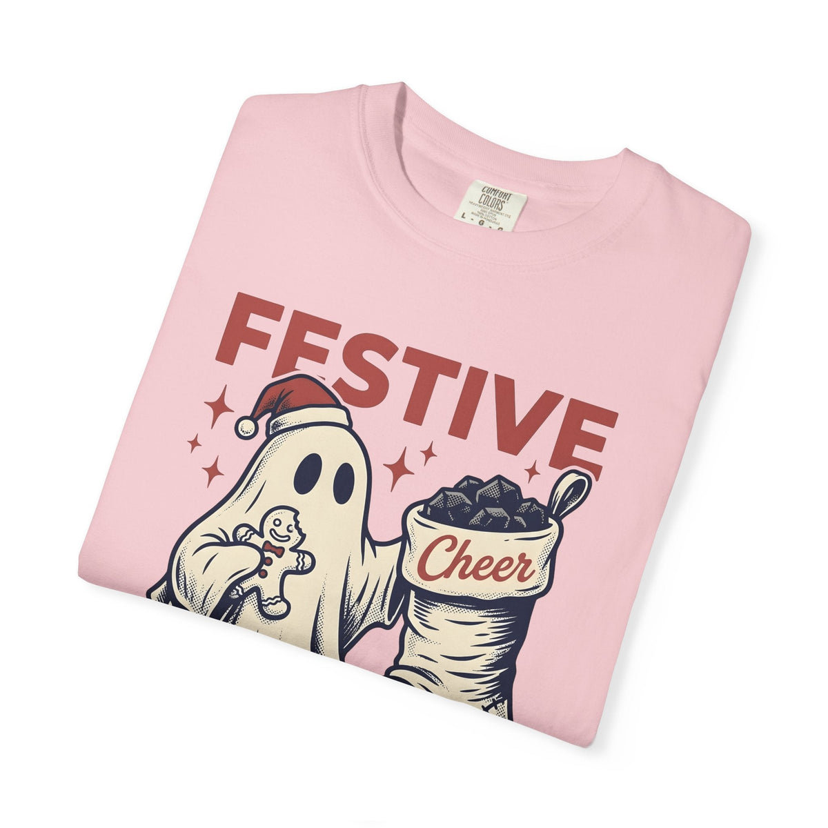 Ghost Santa Hat Shirt Christmas Humor Unisex Gift Vintage Tee Santa Hat T-Shirt
