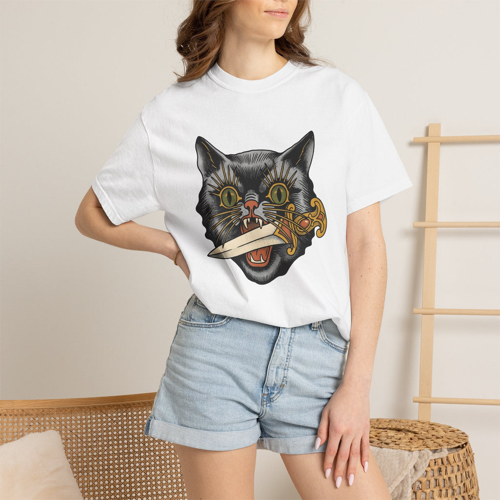 Black Kitty Shirt Cat Horror Unisex Gift Ink Tee T-Shirt product image 6