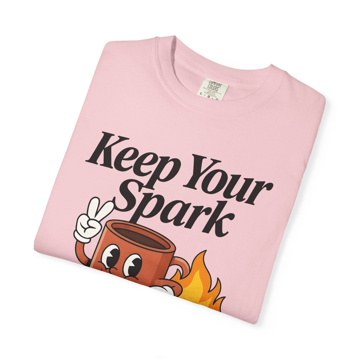 Coffee Cup Fire Shirt Cute Brew Unisex Gift Comic Tee Coffee Cup T-Shirt Kawaii