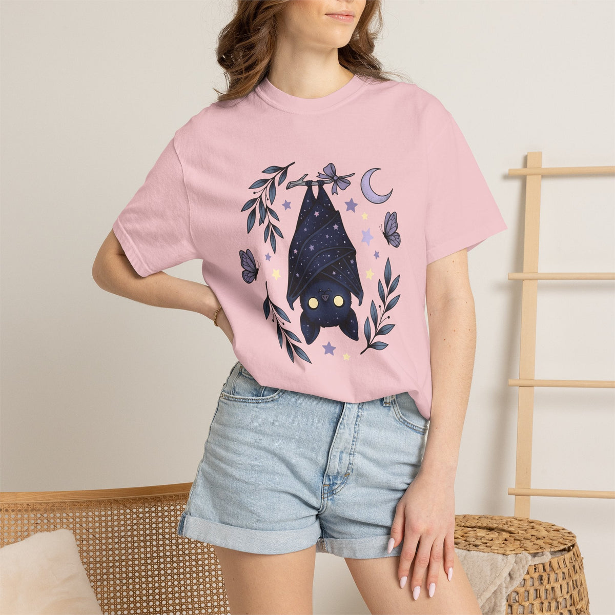 Cute Bat Shirt Boho Chic Gothic Unisex Gift Whimsical Tee product image 12