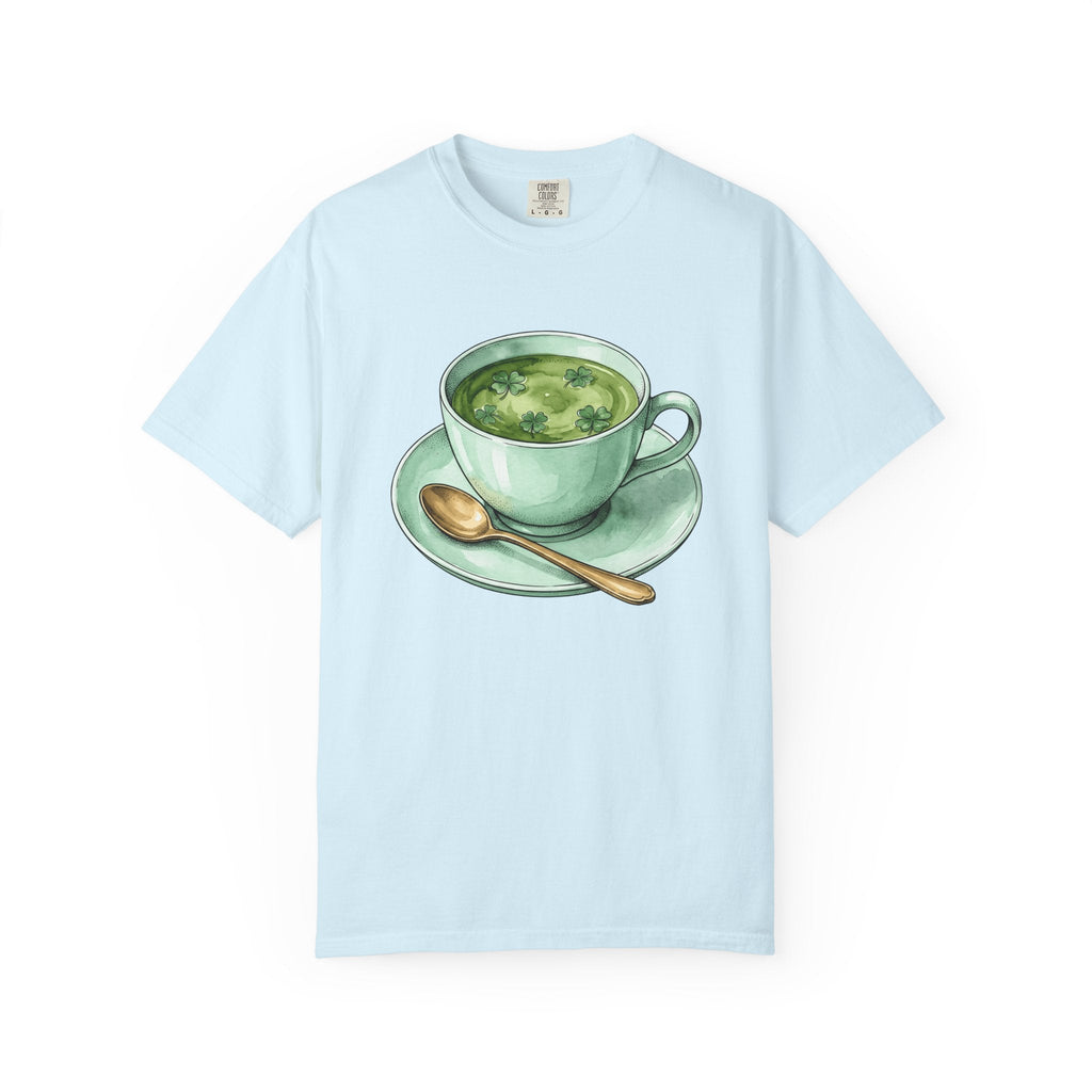 Lucky Leaf Cup Shirt St Patrick's Day Infusion Unisex Gift Painted Tee Tea Cup