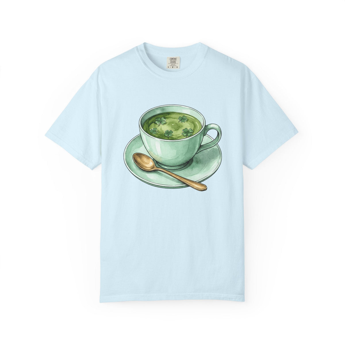 Lucky Leaf Cup Shirt St Patrick's Day Infusion Unisex Gift Painted Tee Tea Cup