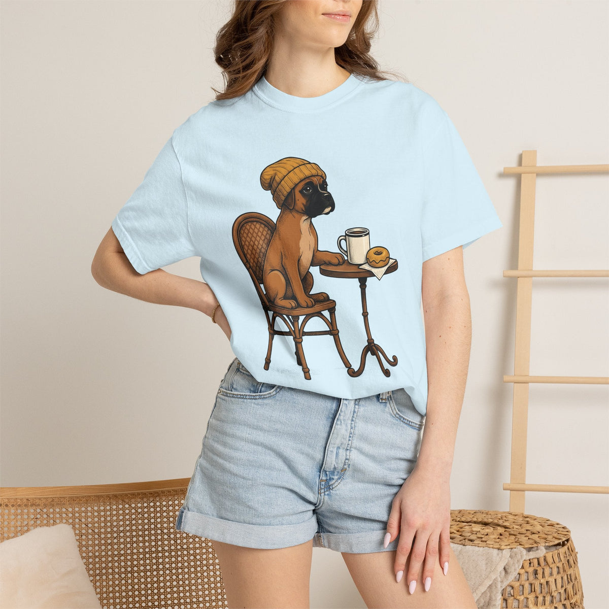 Boxer Dog Shirt Latte Unisex Gift Hand Drawn Tee Bulldog product image 9