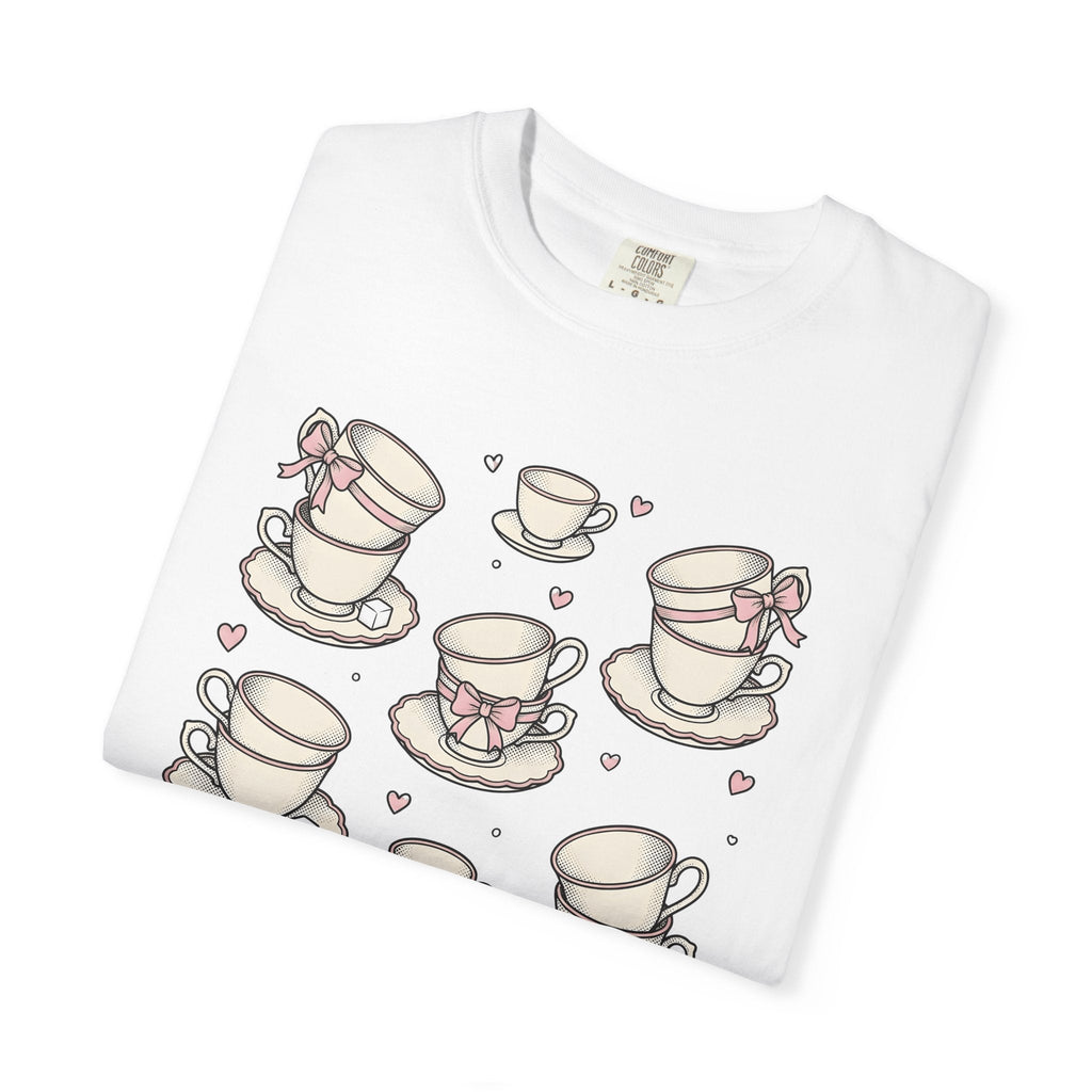 Tea Cups Shirt Coffee Tea Unisex Gift Kawaii Tee Teacup T-Shirt Coffee Fan Tea