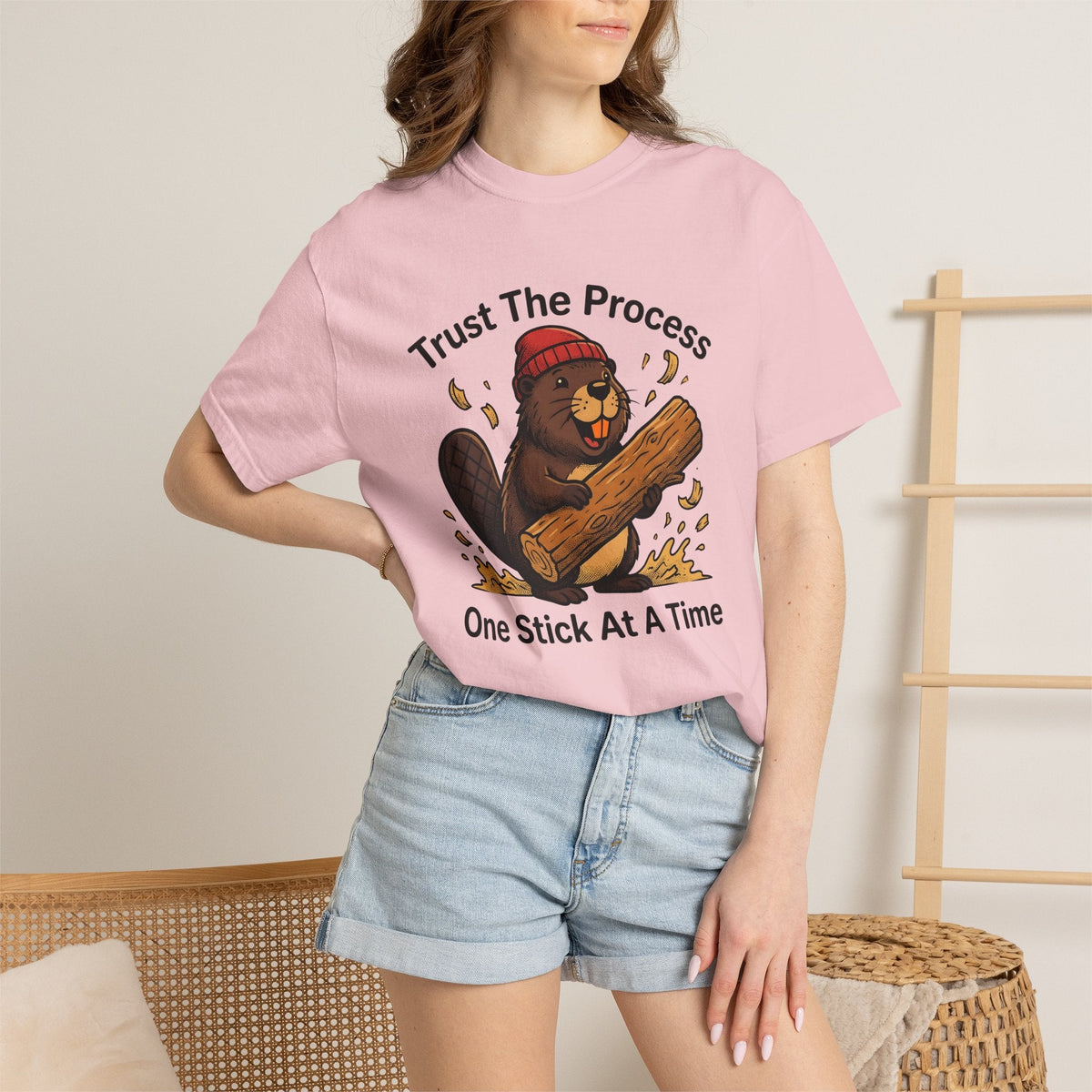 Beaver Log Shirt Funny Animal Unisex Gift Cartoon Tee Dam product image 12