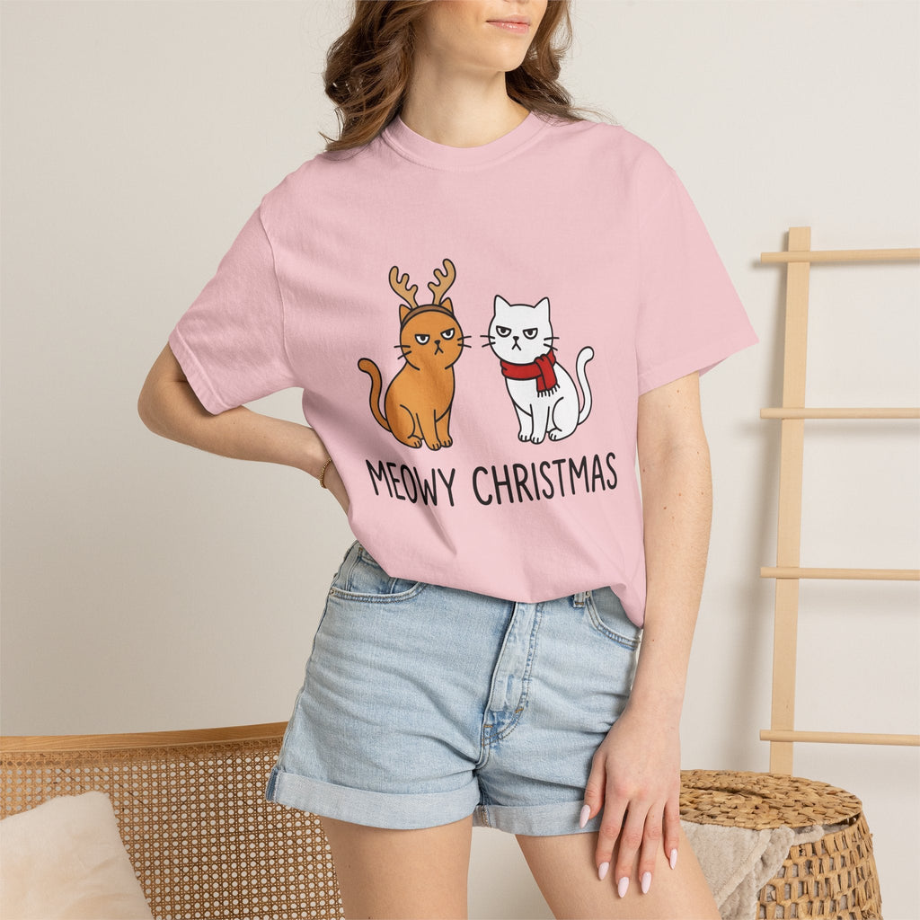 Cat Couple Shirt Christmas Animals Gift Women Comic Tee product image 12