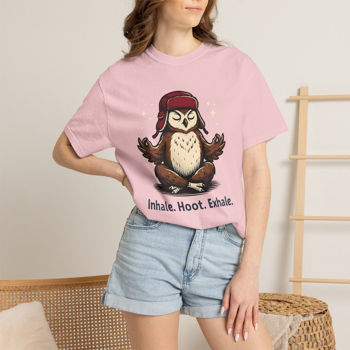 Zen Owl Shirt Yoga Relaxation Unisex Gift Hand Drawn Tee product image 12