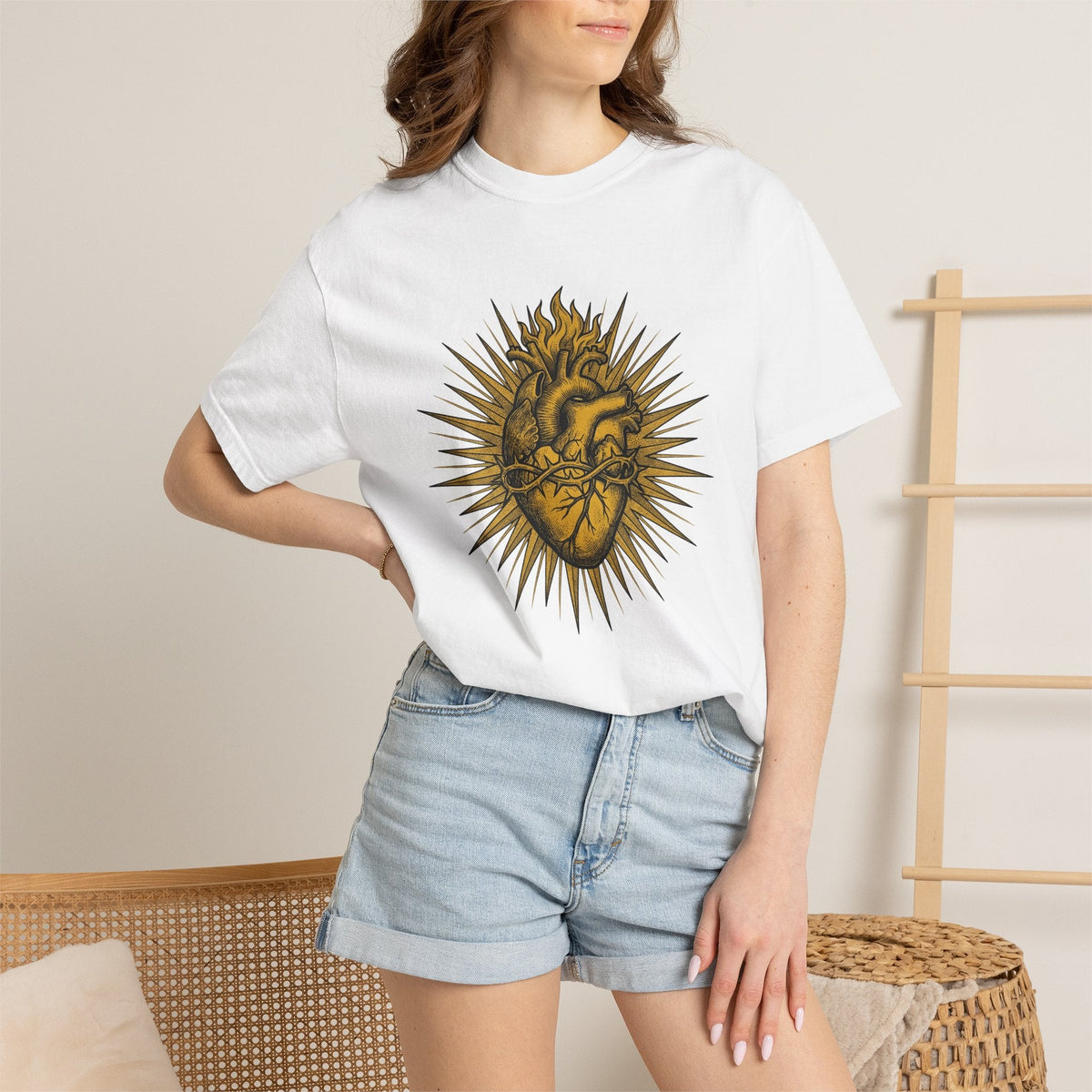 Sacred Heart Shirt Spiritual Gift Women Tattoo Tee T-Shirt product image 6